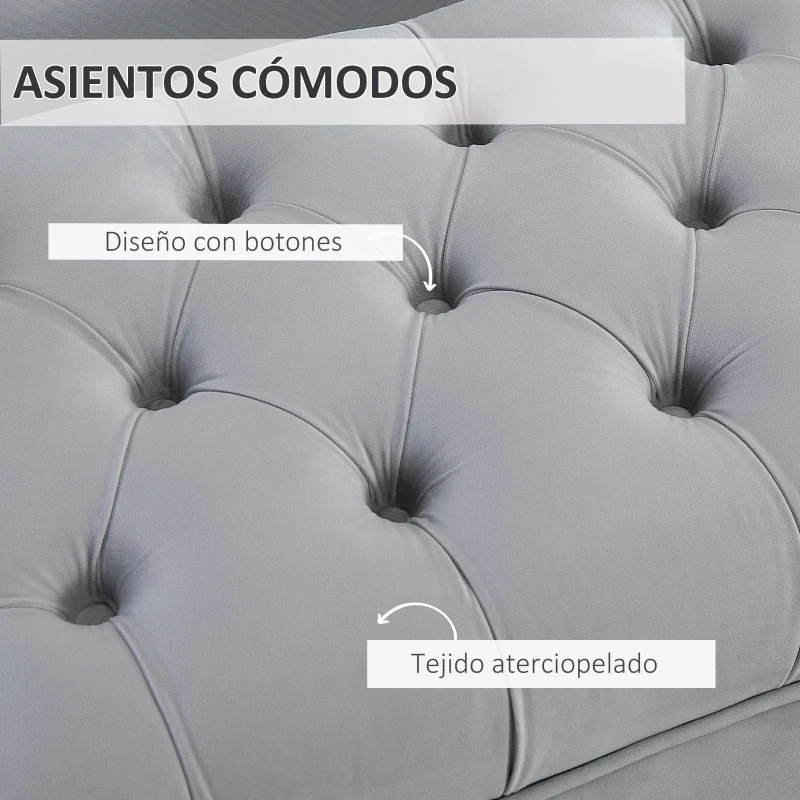 HOMCOM Taburete Pie de Cama Banco de Dormitorio con Asiento Acolchado y Patas Metálicas para Entrada Pasillo 118x45x42 cm Gris