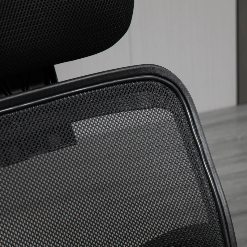Vinsetto Chaise de bureau fauteuil pivontant à 360° ergonomique dossier inclinable hauteur réglable tétière maille 63 x 62 x 114 cm noir