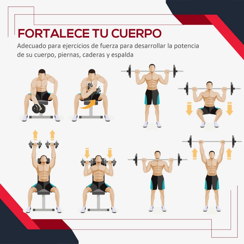 HOMCOM Juego de 4 Discos de Pesas de 2x5 kg y 2x10 kg Juego de Placas de Pesas con Agujero de Ø25 mm para Barra o Mancuernas Entrenamiento de Fuerza Levantamiento de Pesas Negro
