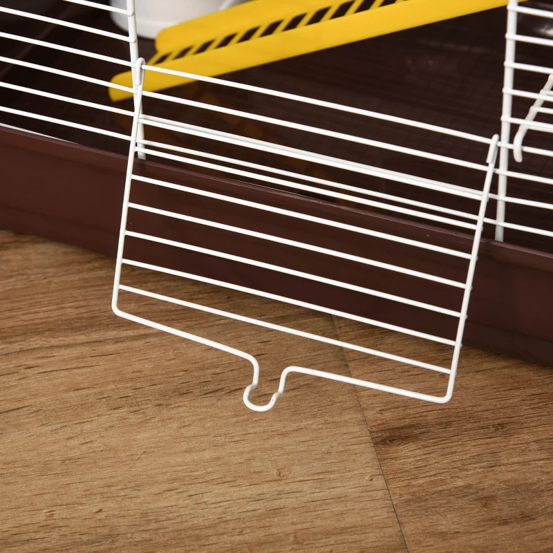 PawHut Jaula para Hamster Casa para Ratoncillos Roedores Animal Pequeño con Escalera, Pista, Molino de Viento Accesorios Incluidos 62x29x52cm