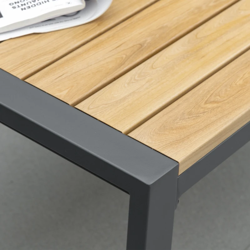 Outsunny Gartenmöbel-Set für 4 Personen Aluminium Gartengarnitur mit Couchtisch Grau