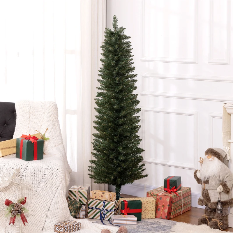 HOMCOM 5ft Artificial Bare Pencil Christmas Tree - Green