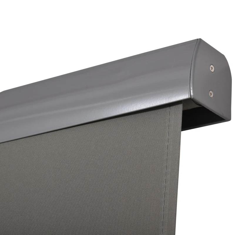 Outsunny Senkrechtmarkise Balkonmarkise Vertikalmarkise Windschutz Seitenrollo Sichtschutz mit Handkurbel Polyesterstoff+Aluminium Grau 250 x 160 cm