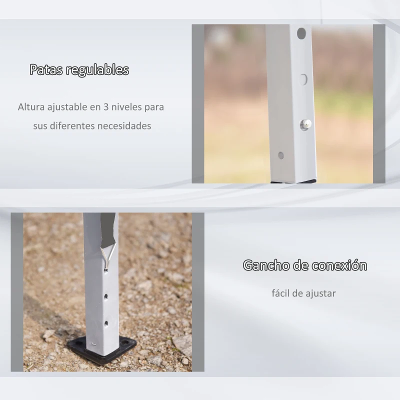 Outsunny Carpa Plegable Gazebo 6x3 m con Altura Ajustable en 3 Niveles Toldo Anti-UV y Bolsa de Transporte Gris Claro