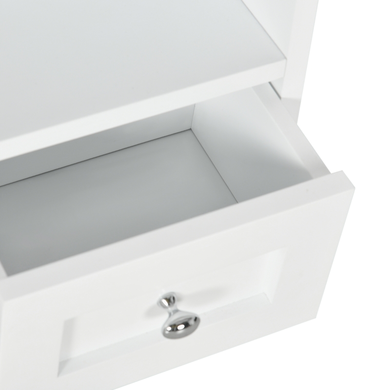 kleankin Armario de Pared para Baño Armario Colgante de Baño con 2 Puertas y 2 Cajones para Cocina 50,8x17,8x66 cm Blanco(m-8)