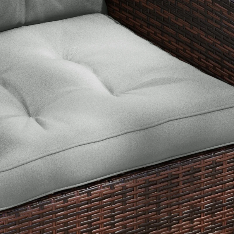 Outsunny 2-Piece Seat Cushions Back Pillows Replacement, Patio Chair Cushions Set for Indoor Outdoor, Light Grey