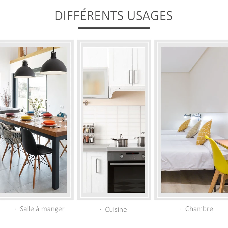 HOMCOM Table pliable de cuisine salle à manger 2 abattants - table ovale extensible - 104L x 76l x 73,7H cm en bois blanc