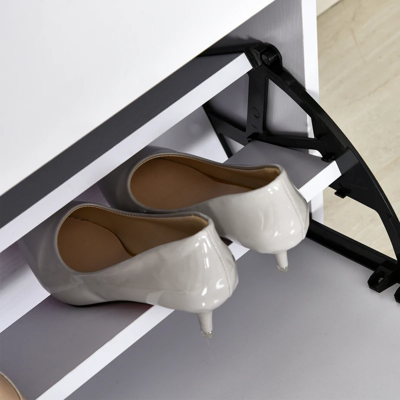 HOMCOM Armario de Zapatos Zapatero Moderno con 3 Cajones Capacidad de 18 Pares de Zapatos para Pasillo 60x26x124 cm Blanco