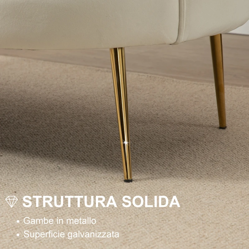 HOMCOM Divano Vintage 2 Posti Industrial Chic, Divanetto Francese per Ingrasso in Velluto, 130x77x77cm