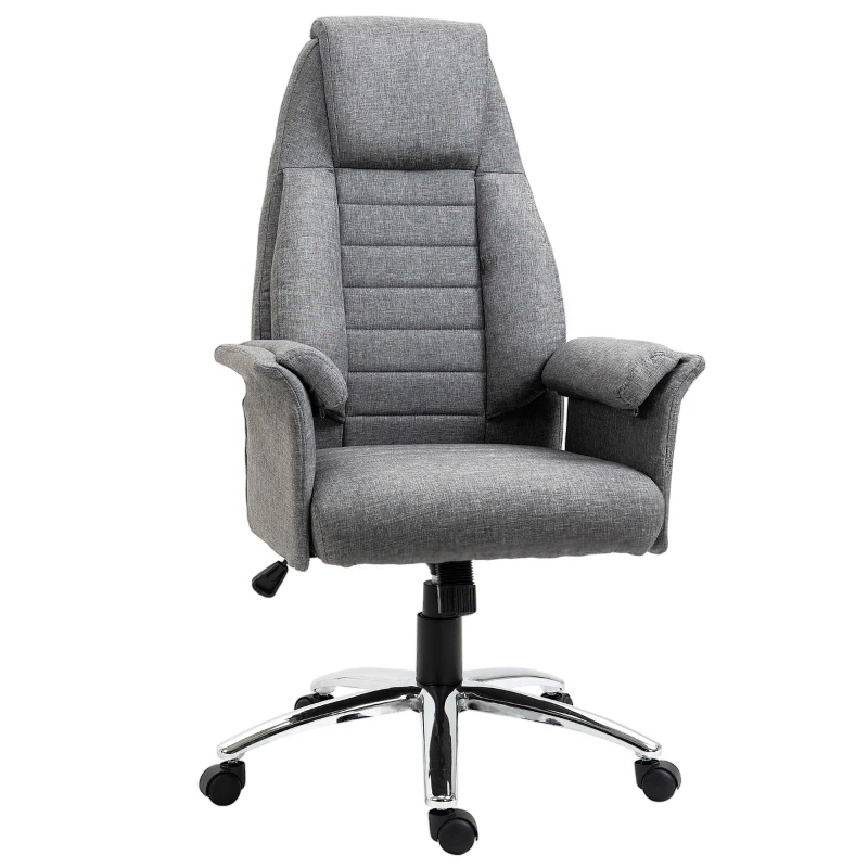HOMCOM Fauteuil de bureau ergonomique chaise de bureau à bascule hauteur réglable roulettes pivotantes 69 x 68 x 126 cm gris
