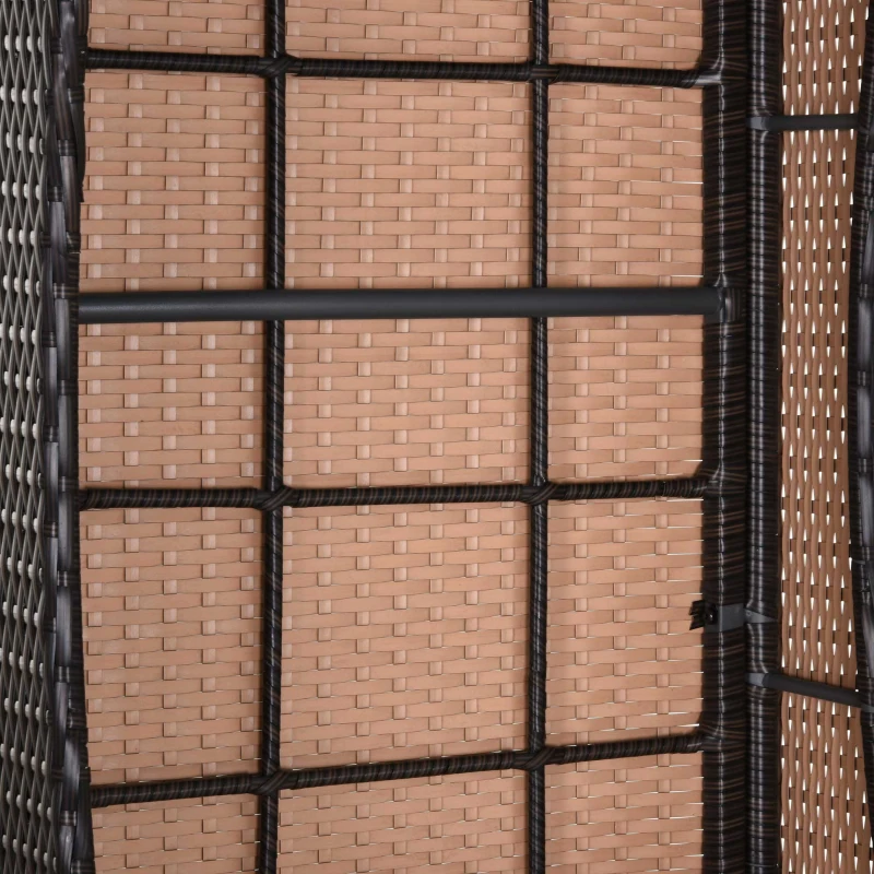 Outsunny 2PC Rattan Sun Lounger Recliner Bed Reclining Chair Patio Garden Outdoor Wicker Weave Adjustable Headrest with Fire Retardant Cushion – Brown