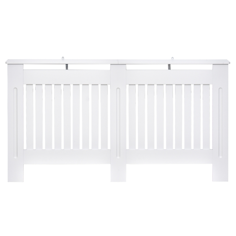 HOMCOM Copritermosifone a Doghe in MDF per Casa e Ufficio, 152x19x81 cm, Bianco