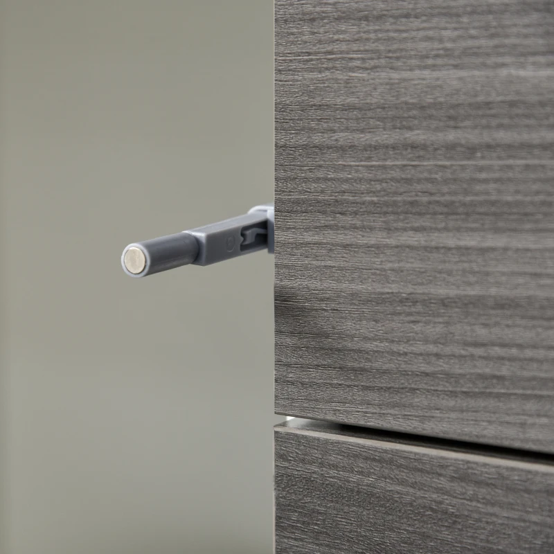 HOMCOM Aufbewahrungsschrank mit 2 Schubladen, 2 Türen, mit Kippschutz, für Wohnzimmer, Schlafzimmer, 79 x 36 x 74 cm, Weiß+Grau