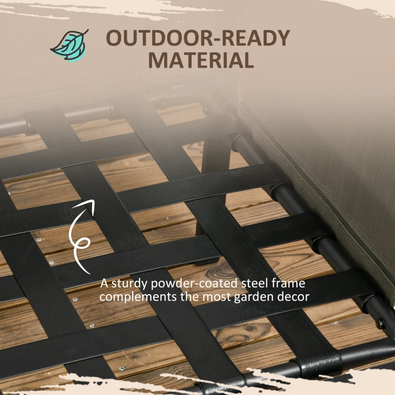 Outsunny 4 Piece Metal Garden Furniture Set with Tempered Glass Coffee Table, Texteline Pocket, Outdoor Set Loveseat Single Armchairs with Padded Cushions, Light Grey