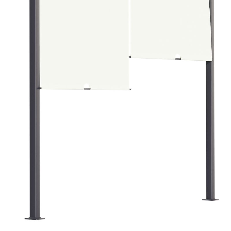 Outsunny Pérgola de Jardín 3x4 m con Techo Deslizable Cenador con Luces LED Energía Solar Marco de Acero para Patio Terraza Crema