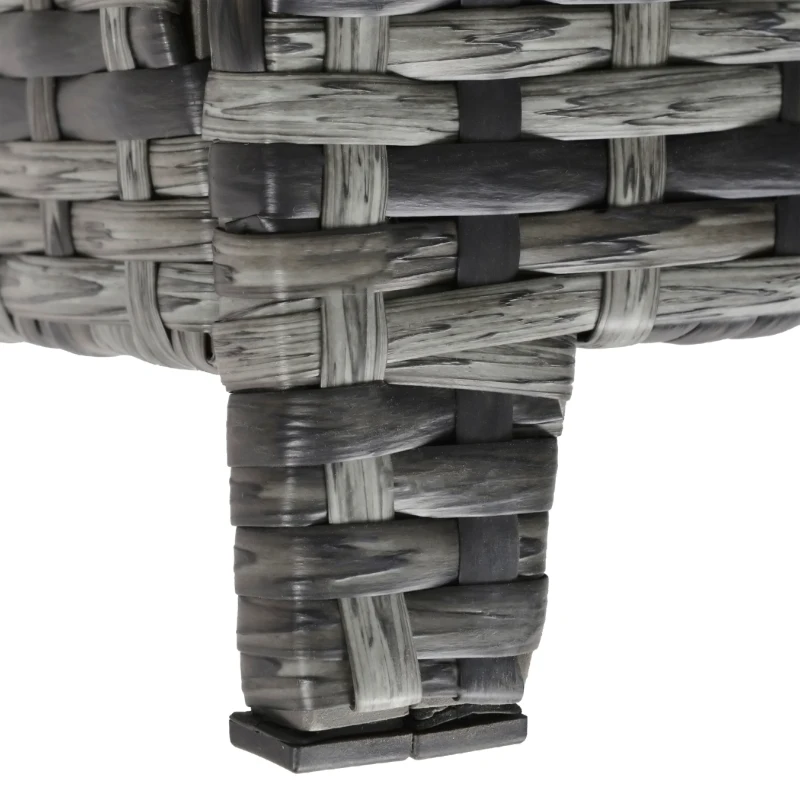 Outsunny 130 L Rattan Garden Storage Box, with Seat - Mixed Grey