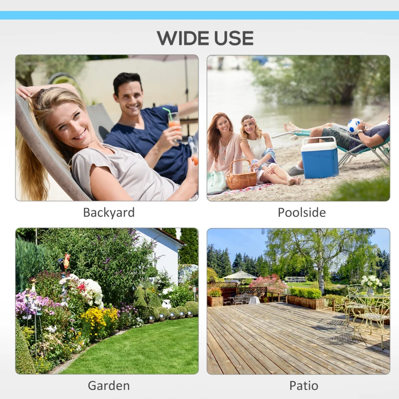 Outsunny Aluminium Foldable Sun Lounger, Outdoor Adjustable Backrest Reclining Chaise Lounge Chair with Sun Roof, Blue