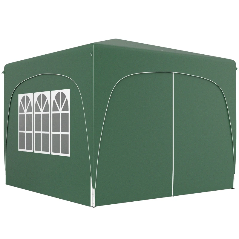 Outsunny 3 x 3m Pop-Up Gazebo Shelter, with Accessories - Dark Green