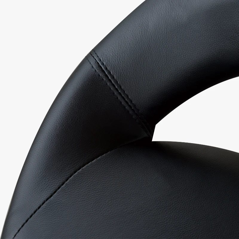 HOMCOM Sgabello da Lavoro Girevole Sgabello da Sala Salone Moderno Altezza Regolabile Ecopelle 50 × 54 × 66-78cm Nero