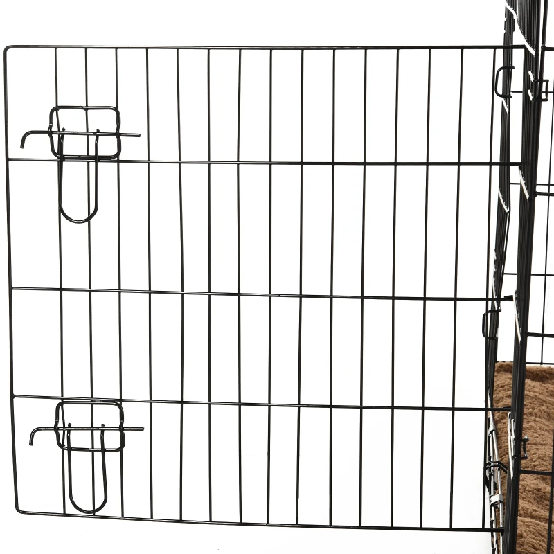 PawHut Cage caisse de transport pliante pour chien poignée, plateau amovible, coussin fourni 92 x 57 x 62,5 cm noir