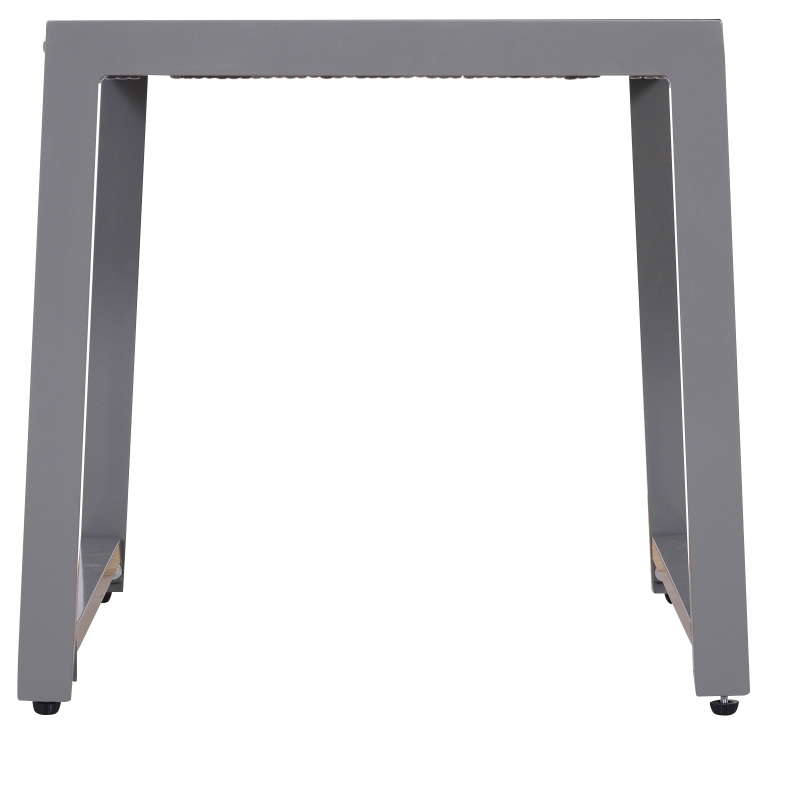 Outsunny Gartentisch Garten Beistelltisch Tisch Gartenmöbel mit Hartglas Polyrattan + Aluminium Grau 50 x 49,5 x 50 cm