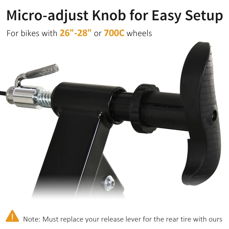 HOMCOM Indoor Magnetic Speed Bicycle Trainer w/ Bar Suitable 26-28"/700C Tyres