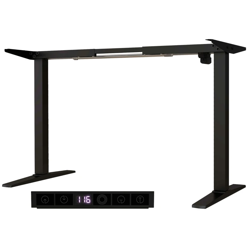 Vinsetto Struttura Scrivania Elettrica Regolabile in Altezza con Modalità Defaticante, 110x60x71-116 cm, Nero