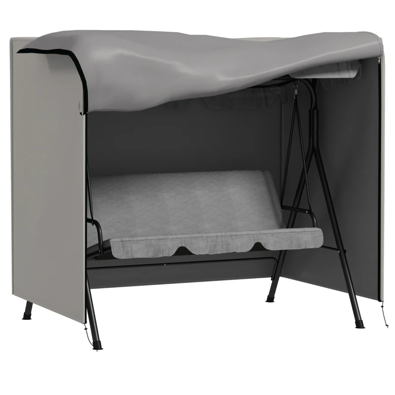 Outsunny Schutzhülle für Hollywoodschaukel, reißfest, wasserdicht, staubdicht, Polyester, 177 x 114 x 152 cm, Grau(m-10)