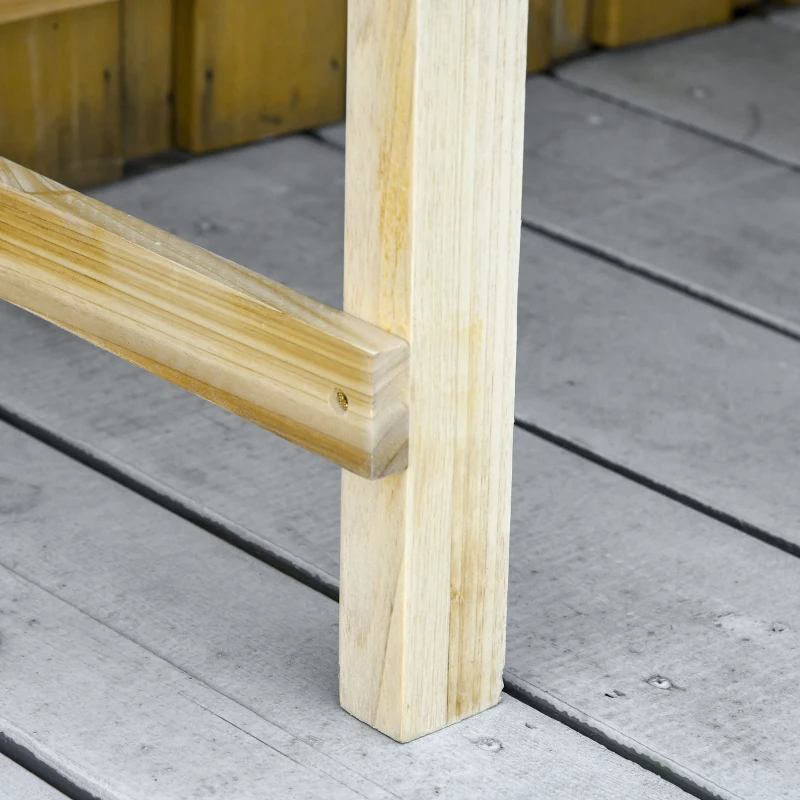 Outsunny Hochbeet Holz Pflanzkasten mit Bewässerungssystem Vliesstoff Blumenkasten Blumentopf Kräuterbeet Natur 122 x 91 x 81 cm