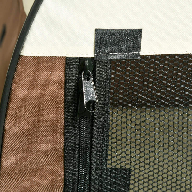 PawHut Trasportino per Animali Domestici Pieghevole in Oxford con Cuscino Rimovibile Lavabile e Borsa per Trasporto, 70x51x59cm, Marrone