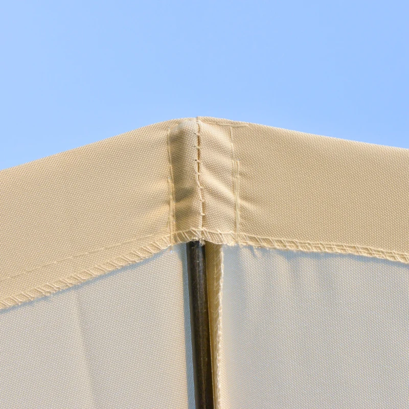 Outsunny Ombrellone da Giardino e Terrazza 2.5x2.5m con Manovella, 18 Stecche e Testa Inclinabile, Crema