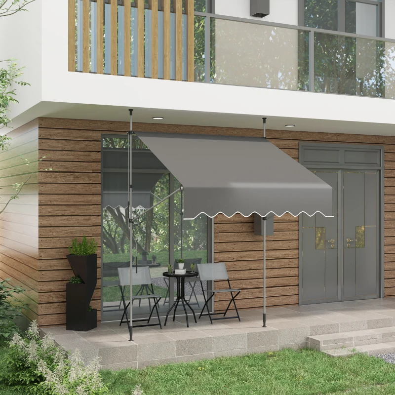 Outsunny Store banne manuel rétractable inclinaison réglable installation rapide  sans trous à percer 2 x 1,5 x 3,1 m