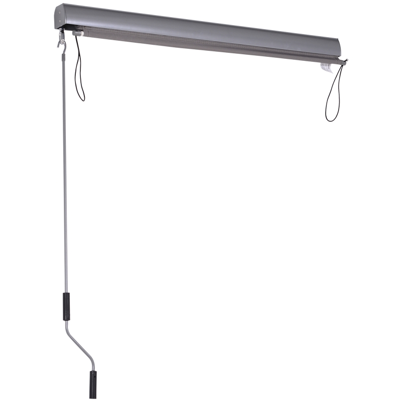 Outsunny Senkrechtmarkise Balkonmarkise Vertikalmarkise Windschutz Seitenrollo Sichtschutz mit Handkurbel Polyesterstoff+Aluminium Grau 200 x 120 cm
