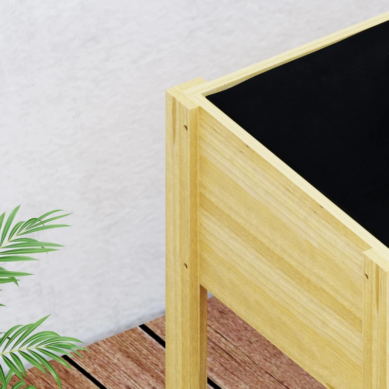 Outsunny Jardinera Elevada de Madera con Paneles Acrílicos para Flores y Vegetales con  Drenaje y Capacidad de 68L 75x46x60,5 cm
