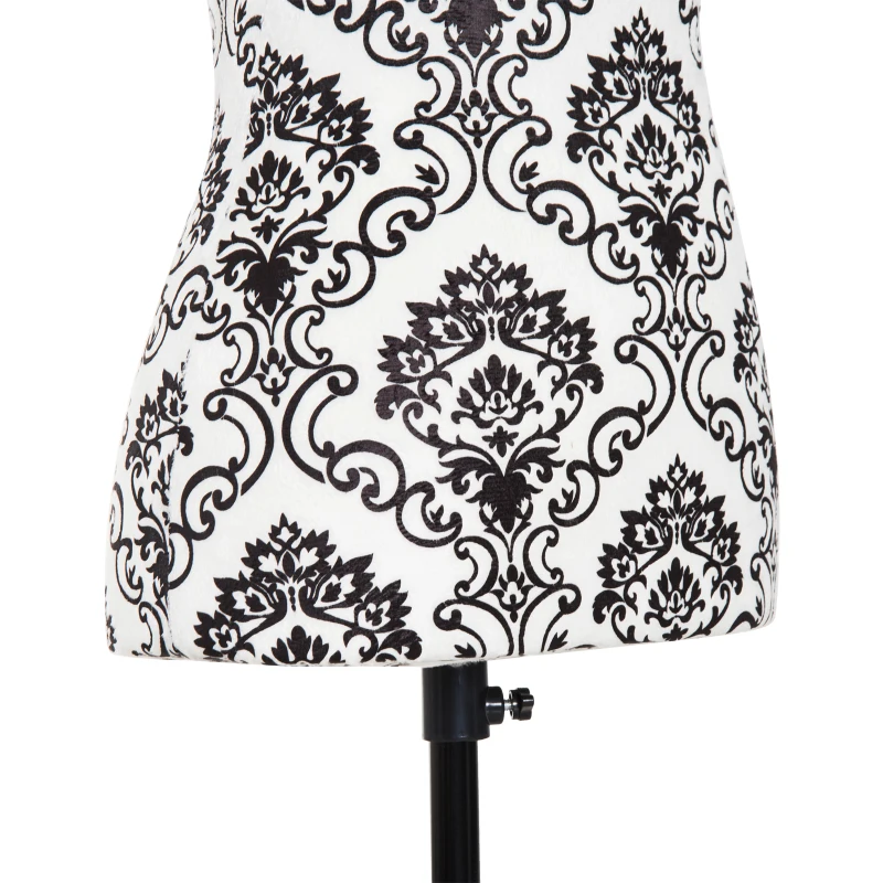 HOMCOM Busto de Señora Maniquí Femenino de Costura para Modistas Exhibición Altura Ajustable a 130-168cm