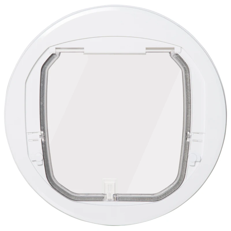 PawHut Katzenklappe Hundeklappe 4 Verschluss-Optionen mit Magnet runde Haustierklappe für Innentür Klappe für Haustiere bis 25 kg Ø44 cm