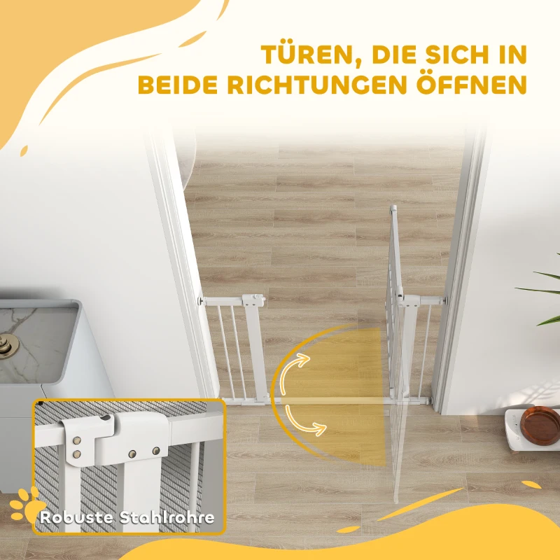 PawHut Türschutzgitter Hund, 76-104 cm Absperrgitter ohne Bohren, Treppengitter