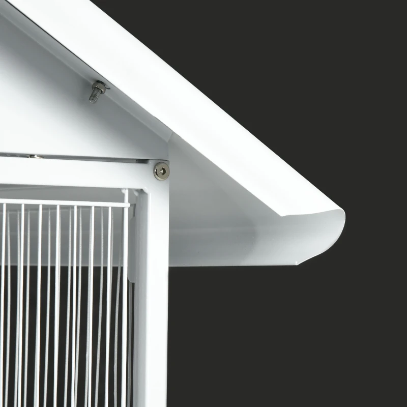 PawHut Jaula para Pájaros Grande de 2 Pisos Convertible en Sola Jaula con Ruedas  Comederos 4 Perchas 78x75x168 cm Blanco