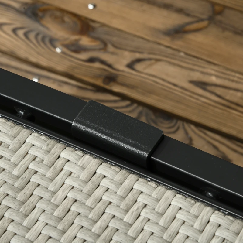 Outsunny Chaise longue bain de soleil en résine tressée imitation rotin avec roues dossier inclinable aluminium noir, gris