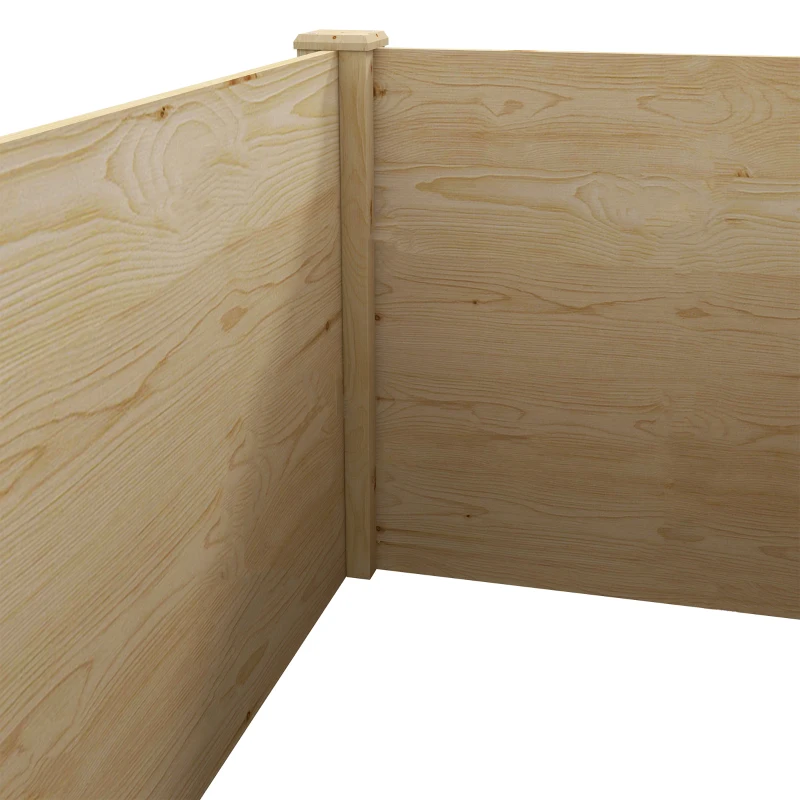 Outsunny Jardinière potager de jardin bac à fleurs en bois avec fond ouvert bois de sapin dim. 222L x 63L x 48Hcm bois naturel
