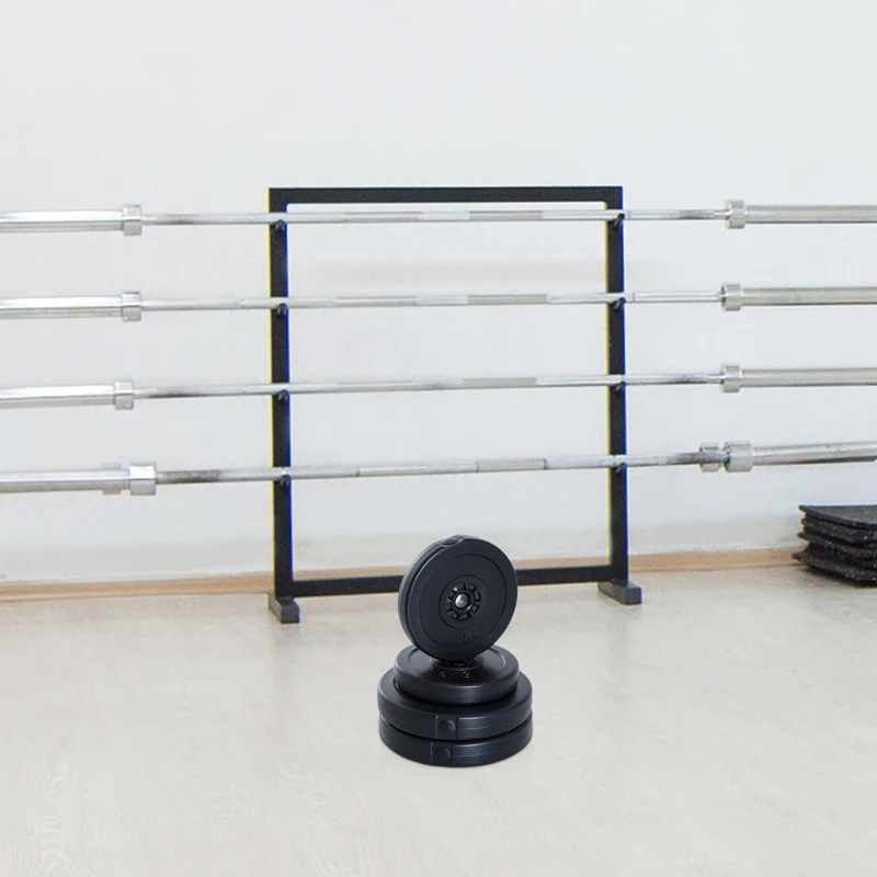 HOMCOM Juego de 4 Discos de Pesas de 2x5 kg y 2x10 kg Juego de Placas de Pesas con Agujero de Ø25 mm para Barra o Mancuernas Entrenamiento de Fuerza Levantamiento de Pesas Negro
