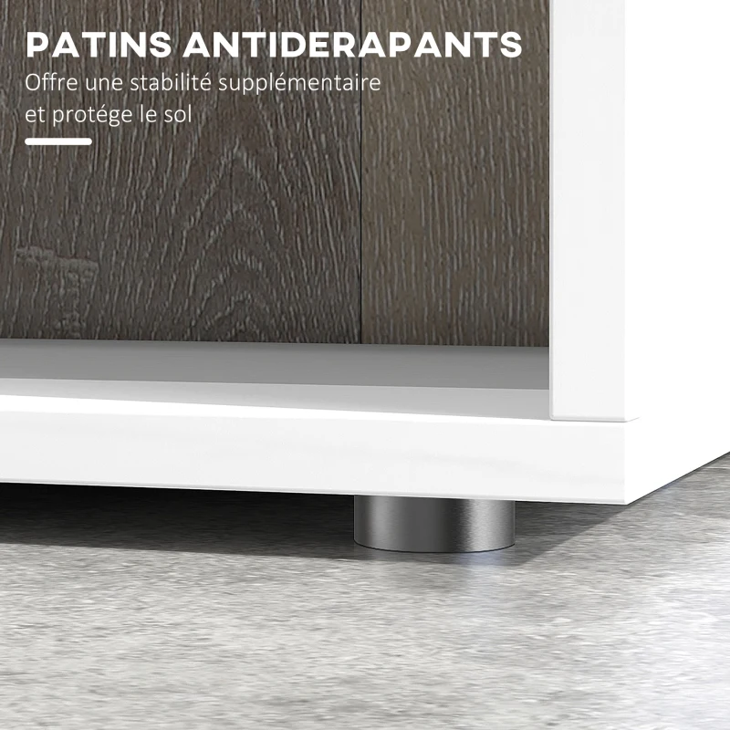 HOMCOM Lot de 2 bibliothèques étagère Design Contemporain en S 4 Niveaux 80L x 30l x 145H cm Coloris Blanc