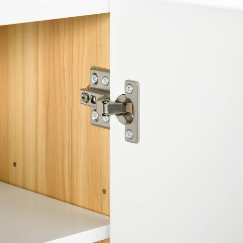 kleankin Armoire miroir salle de bain armoire de toilette miroir 3 portes 4 étagères réglables 68 x 22 x 60 cm blanc