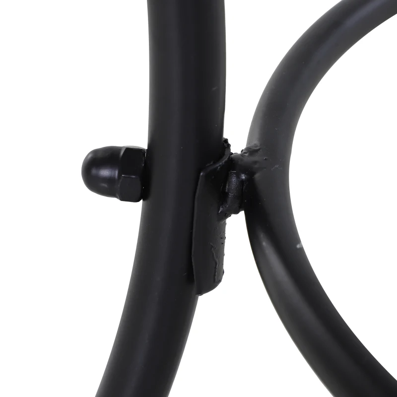 Outsunny Garten Couchtisch, Beistelltisch, Gartentisch, Kaffeetisch, Metall, Schwarz, Terrasse, 45 x 45 x 50 cm