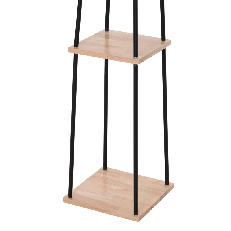 Lámpara de Pie de Madera Iluminación Interior Suave Lámpara con Estantes para Salón o Dormitorio 40x40x160cm Sin Bombilla