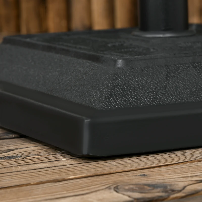 Outsunny Base para Sombrilla de Jardín de 12 kg para Mástil Ø32/38 mm para Terraza Patio Balcón 44x44x33 cm Negro