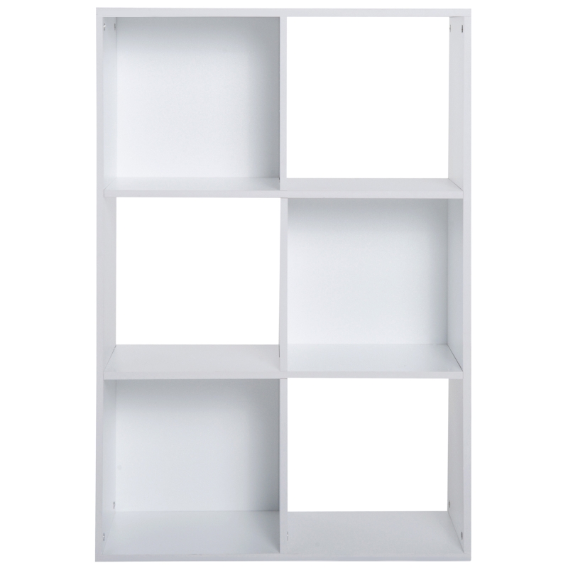 Homcom Etagère Contemporaine à 6 Casiers en Bois Blanc 92 x 30 x 92 cm