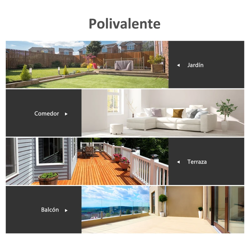 Outsunny Mesa Auxiliar de Cristal Templado Cuadrada Bordes Redondeados Mesita Café  para Patio Terraza Balcón Negro y Transparente 68,5x68,5x84 cm