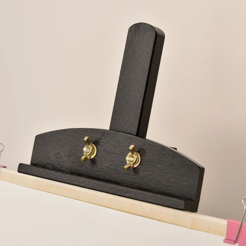 HOMCOM Caballete de Pintura de Madera Caballete de Dibujo con Ángulo Ajustable de 75° Soporte Trípode y Pincel para Lienzos 51,5x71,5x134,5 cm Negro