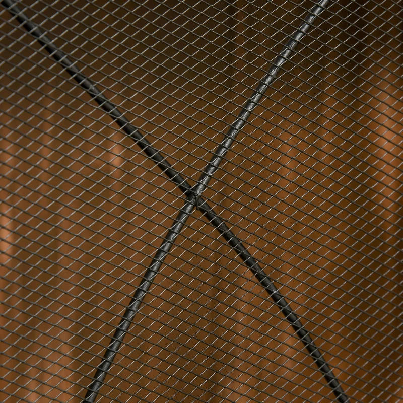 HOMCOM Funkenschutz für Kamine, dreifach faltbar, Metallstruktur, Beschichtung, 108x2x76 cm, Schwarz